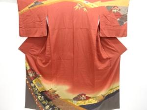松皮菱に桐唐花模様訪問着